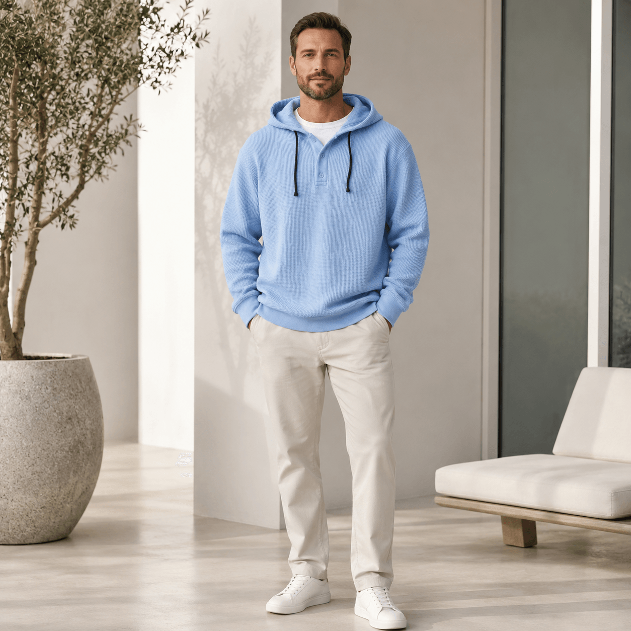 Sudadera con Capucha Waffle Bromley Premium