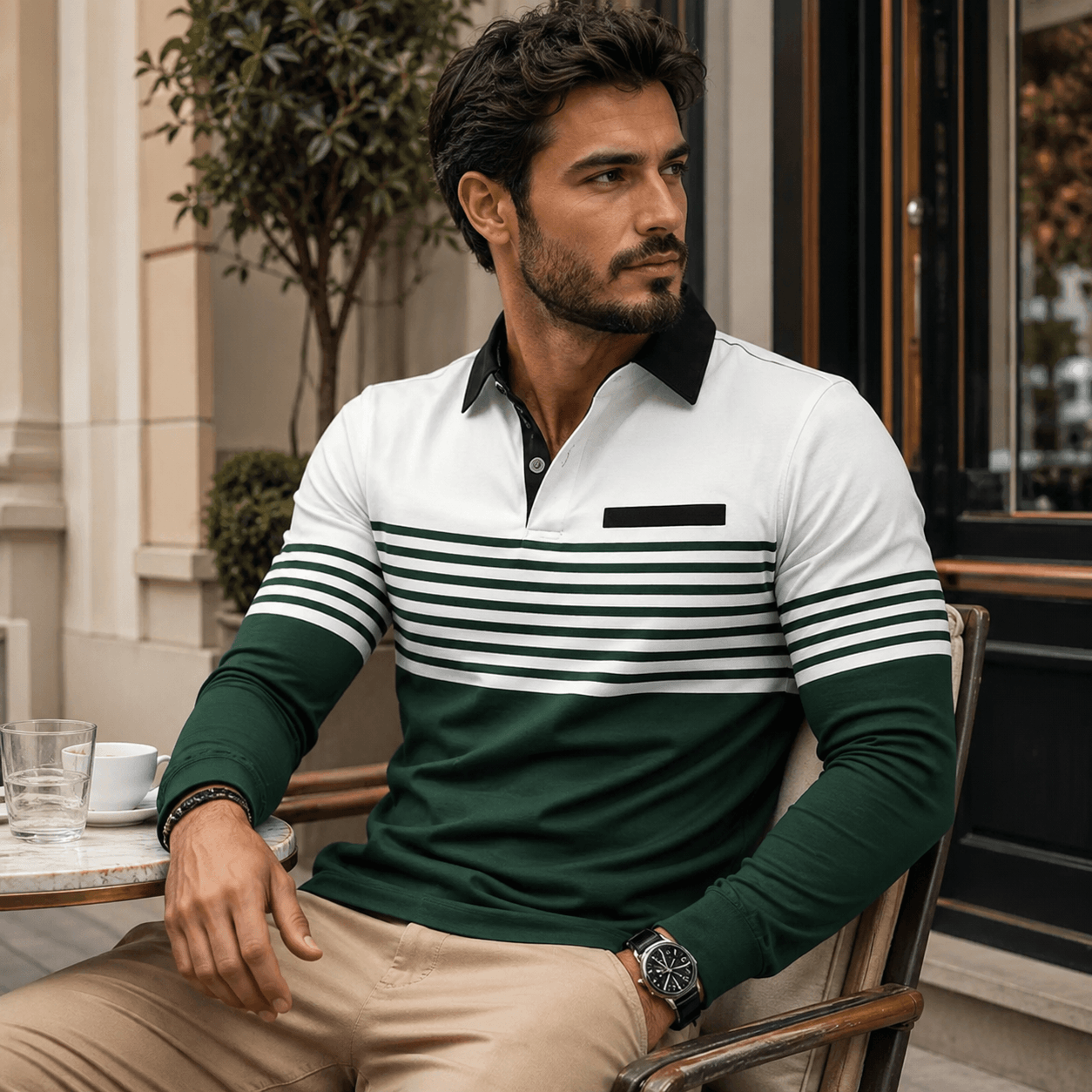 Mialo | Polo de manga larga de lujo para hombre