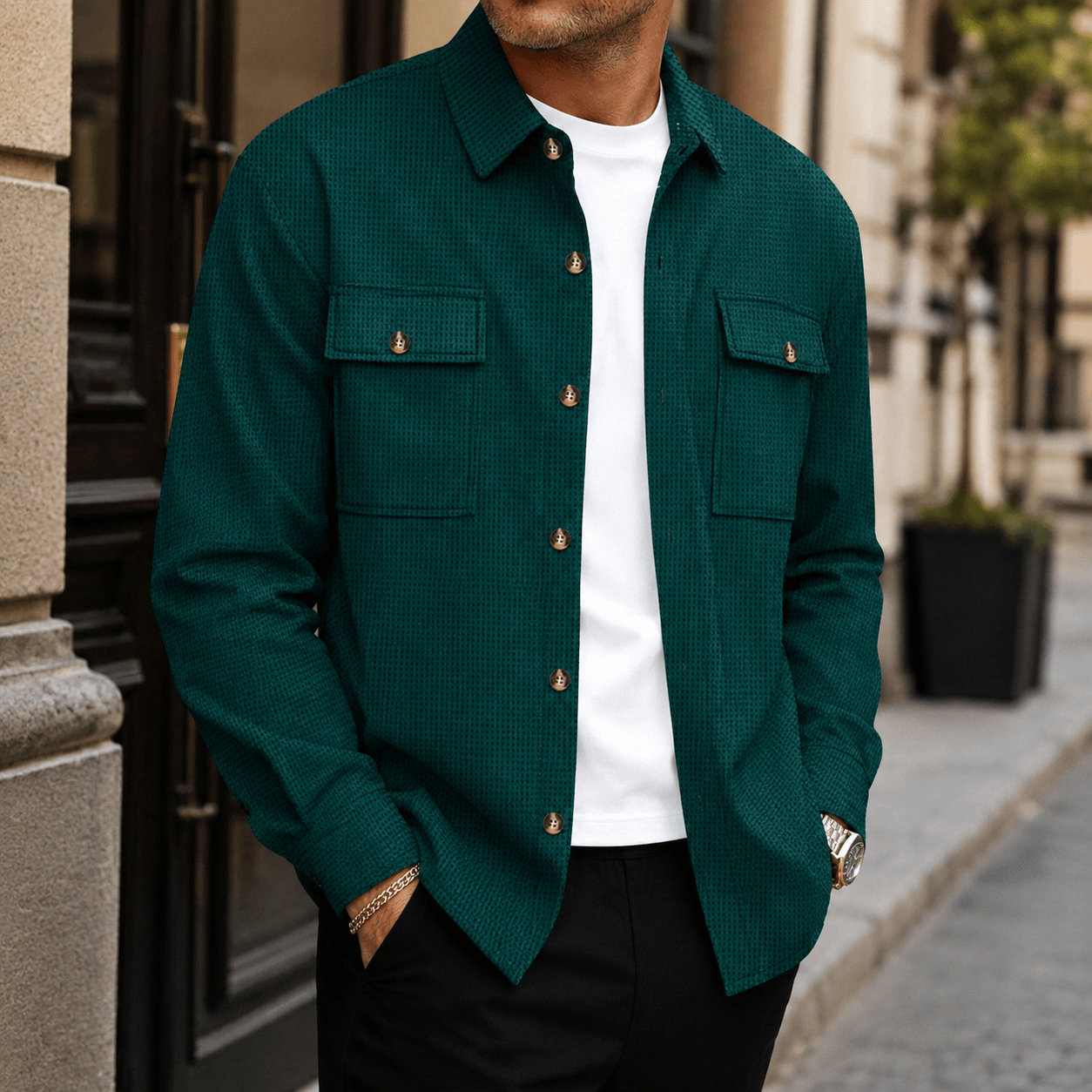 SveaKurd – Camisa de hombre en pana suave