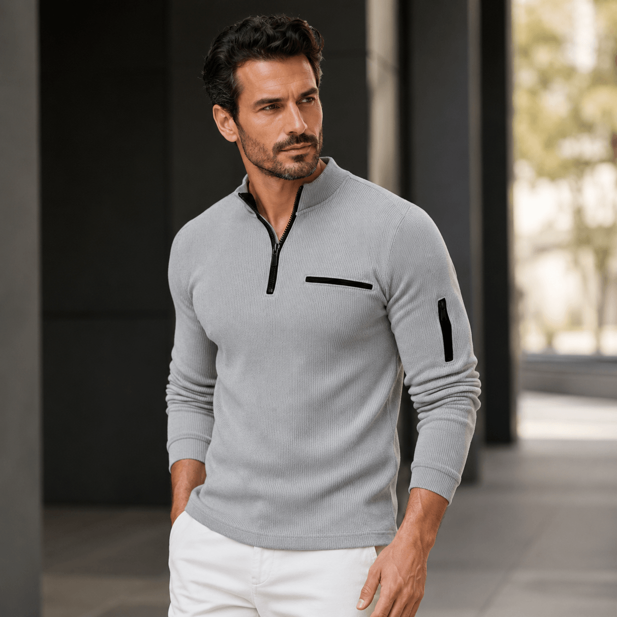 Gusteous | Camisa de manga larga con cremallera