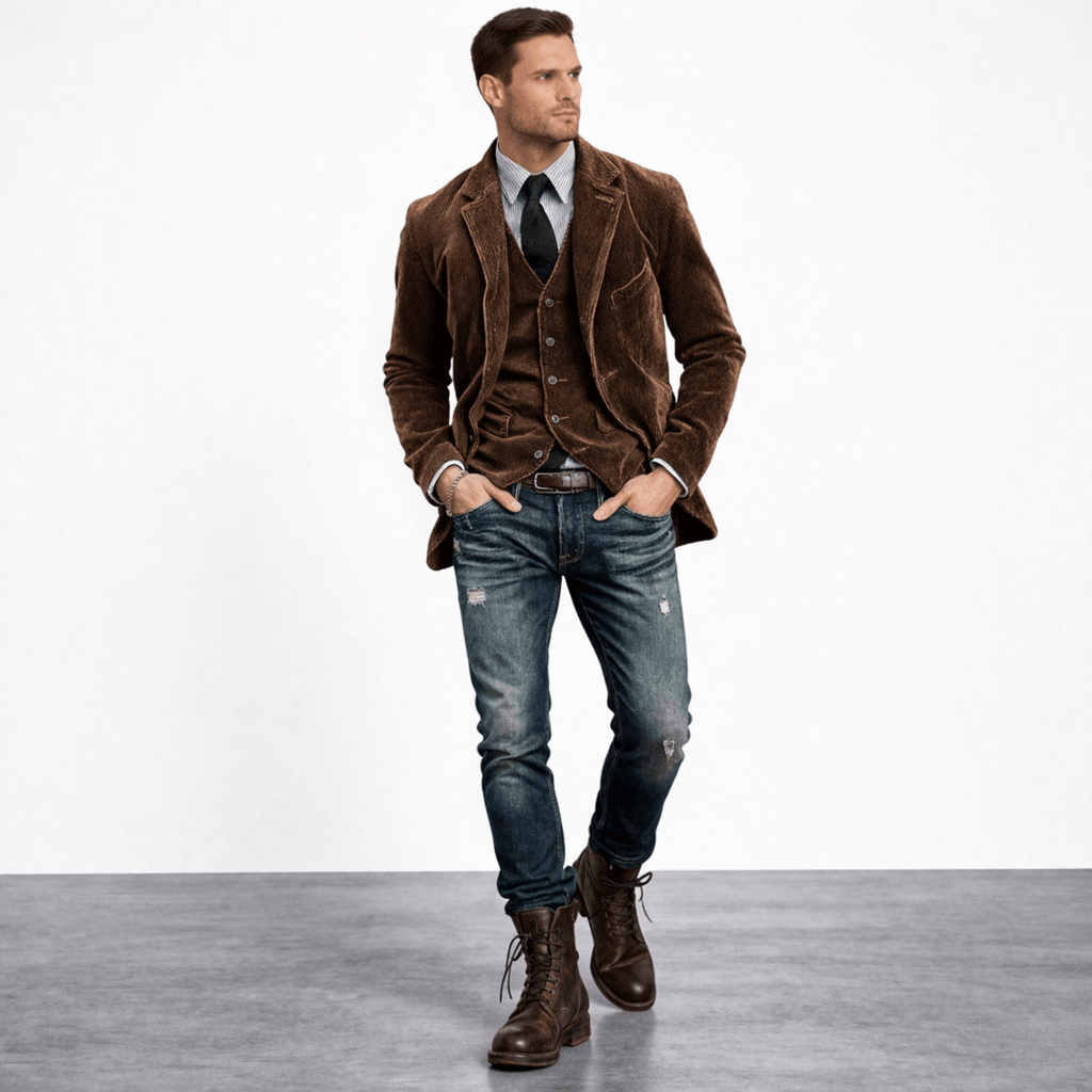 Juan | Conjunto De Chaqueta Y Chaleco De Pana