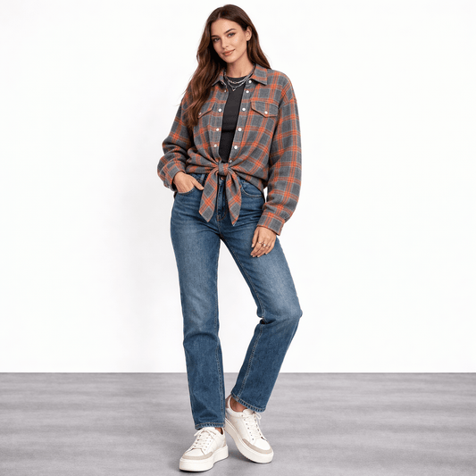 LUSIANA™ | CAMISA DE CUADROS OVERSIZE VINTAGE