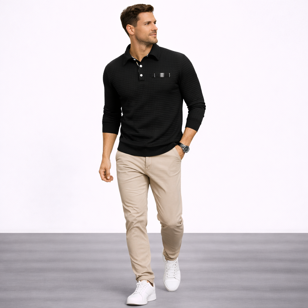 Abini | Polo De Jacquard Texturizado Para Hombre