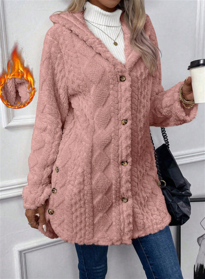 Valentina™ Cárdigan con capucha de lana estilo Argyle, ideal para otoño e invierno