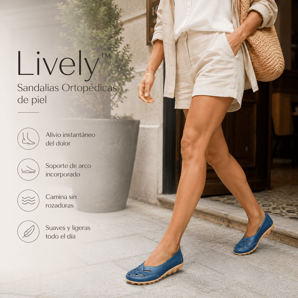 Lively™ Sandalias Ortopédicas de piel