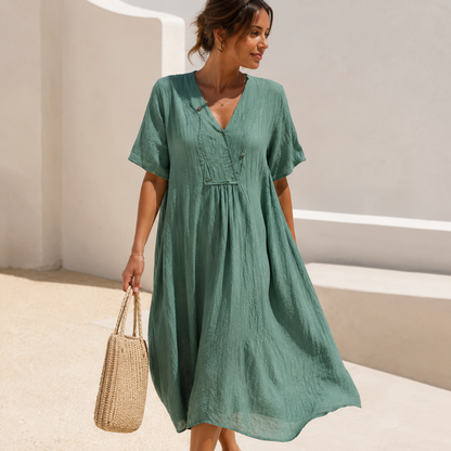 Rosana™ - Vestido de lino y algodón