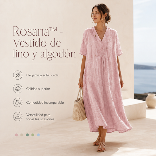 Rosana™ - Vestido de lino y algodón
