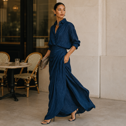 Sara™ | Conjunto elegante con falda larga
