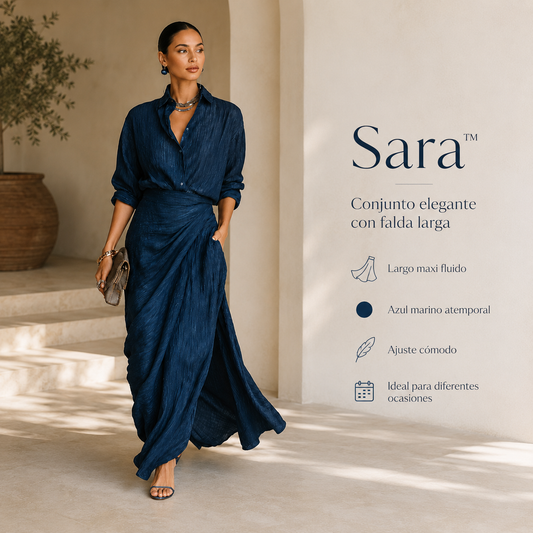 Sara™ | Conjunto elegante con falda larga