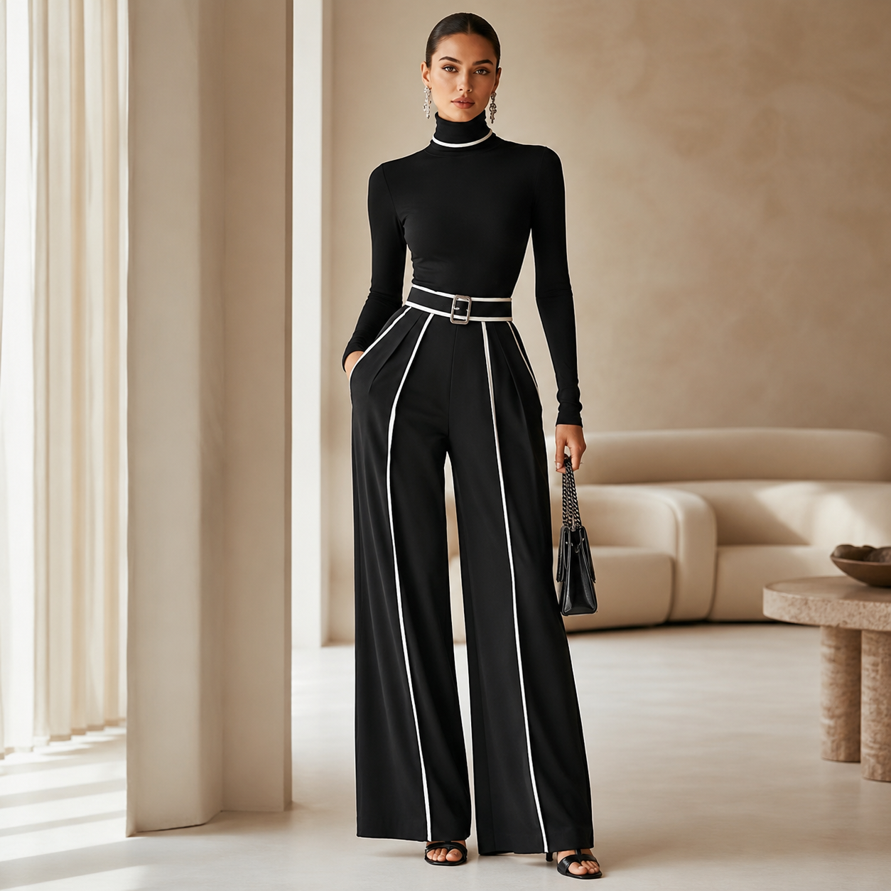 Vera™ | Conjunto elegante con detalle de contraste