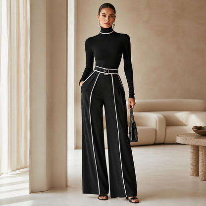 Vera™ | Conjunto elegante con detalle de contraste