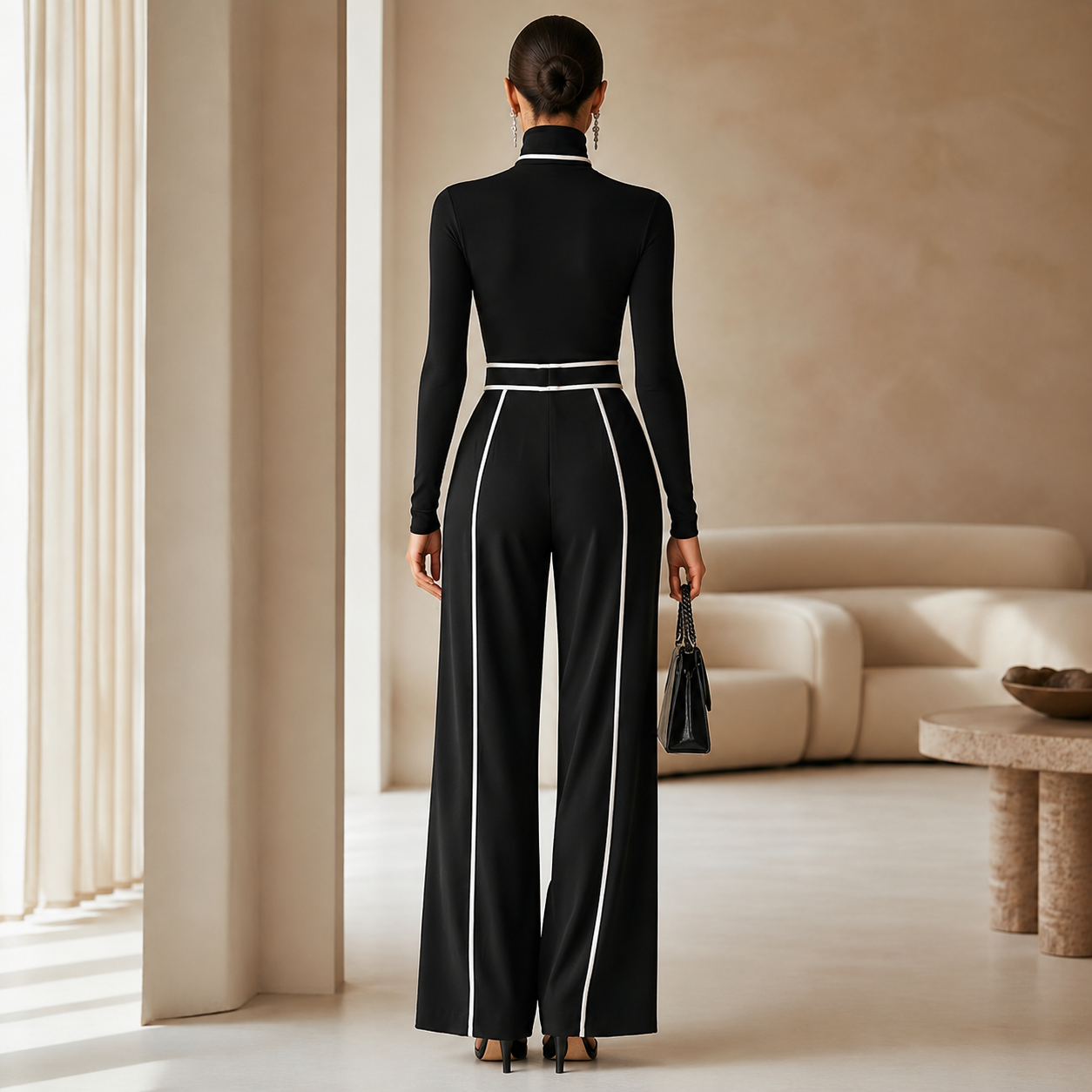 Vera™ | Conjunto elegante con detalle de contraste