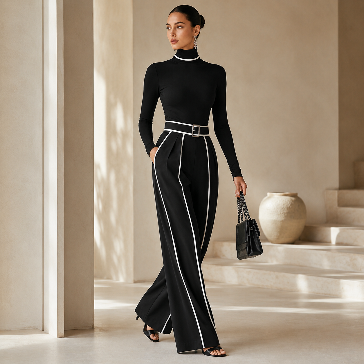 Vera™ | Conjunto elegante con detalle de contraste