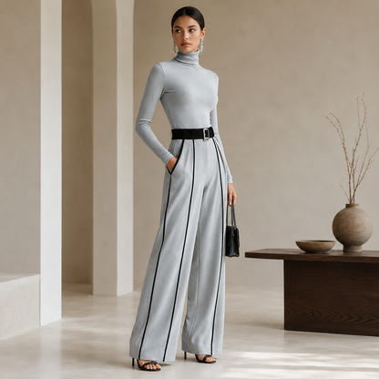 Vera™ | Conjunto elegante con detalle de contraste