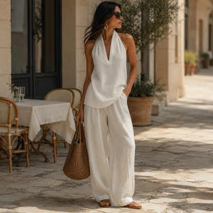 Zoë™ | Conjunto sin mangas con pantalón de pierna ancha