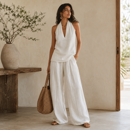 Zoë™ | Conjunto sin mangas con pantalón de pierna ancha