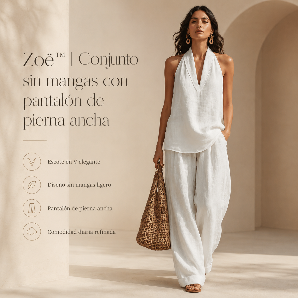 Zoë™ | Conjunto sin mangas con pantalón de pierna ancha