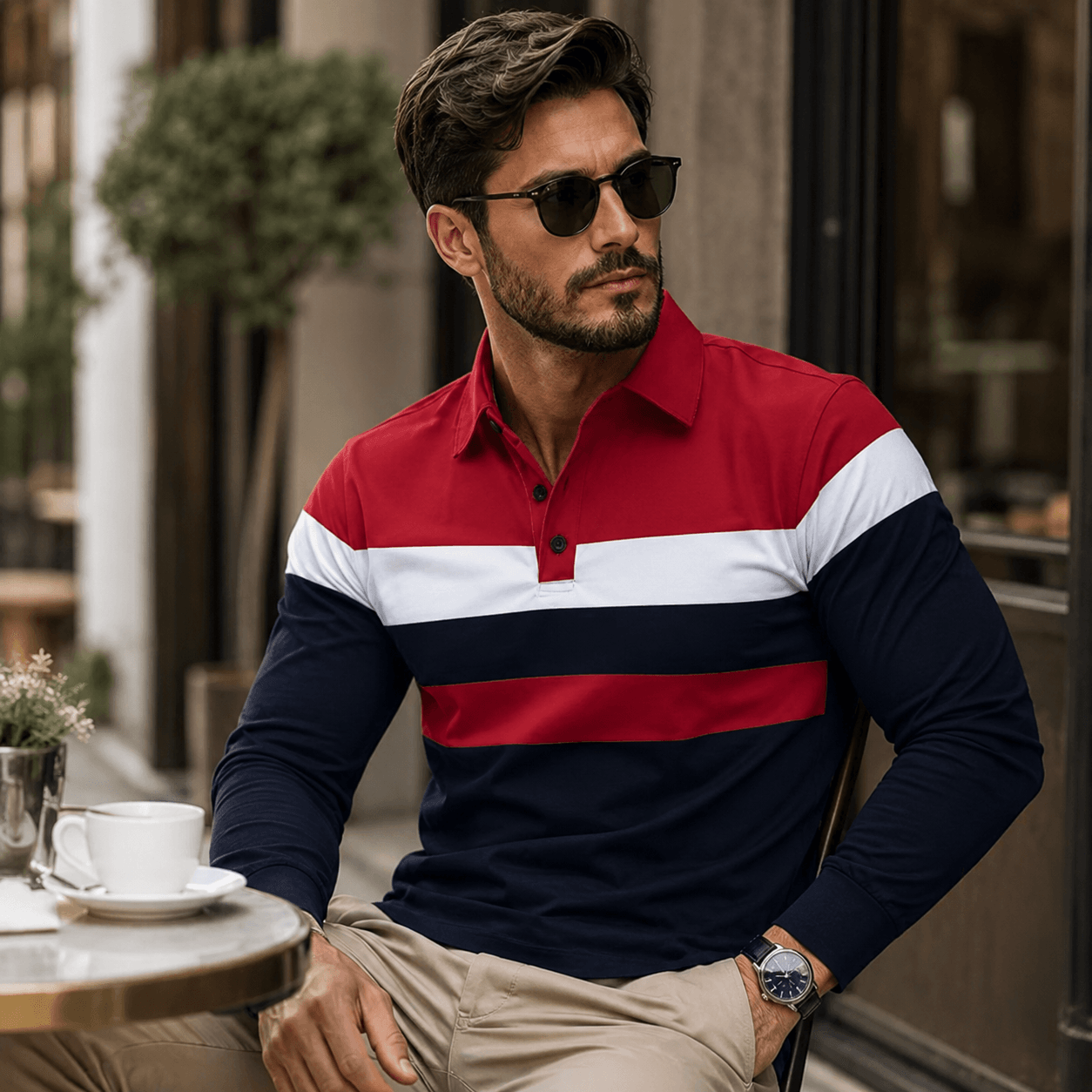 Egu | Polo De Rayas Tricolor Para Hombre