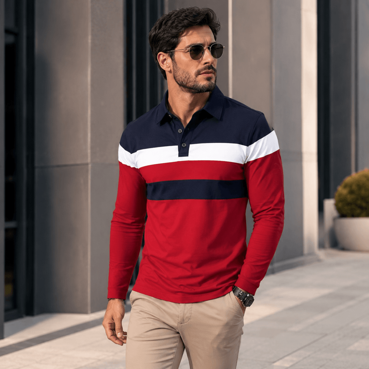 Egu | Polo De Rayas Tricolor Para Hombre