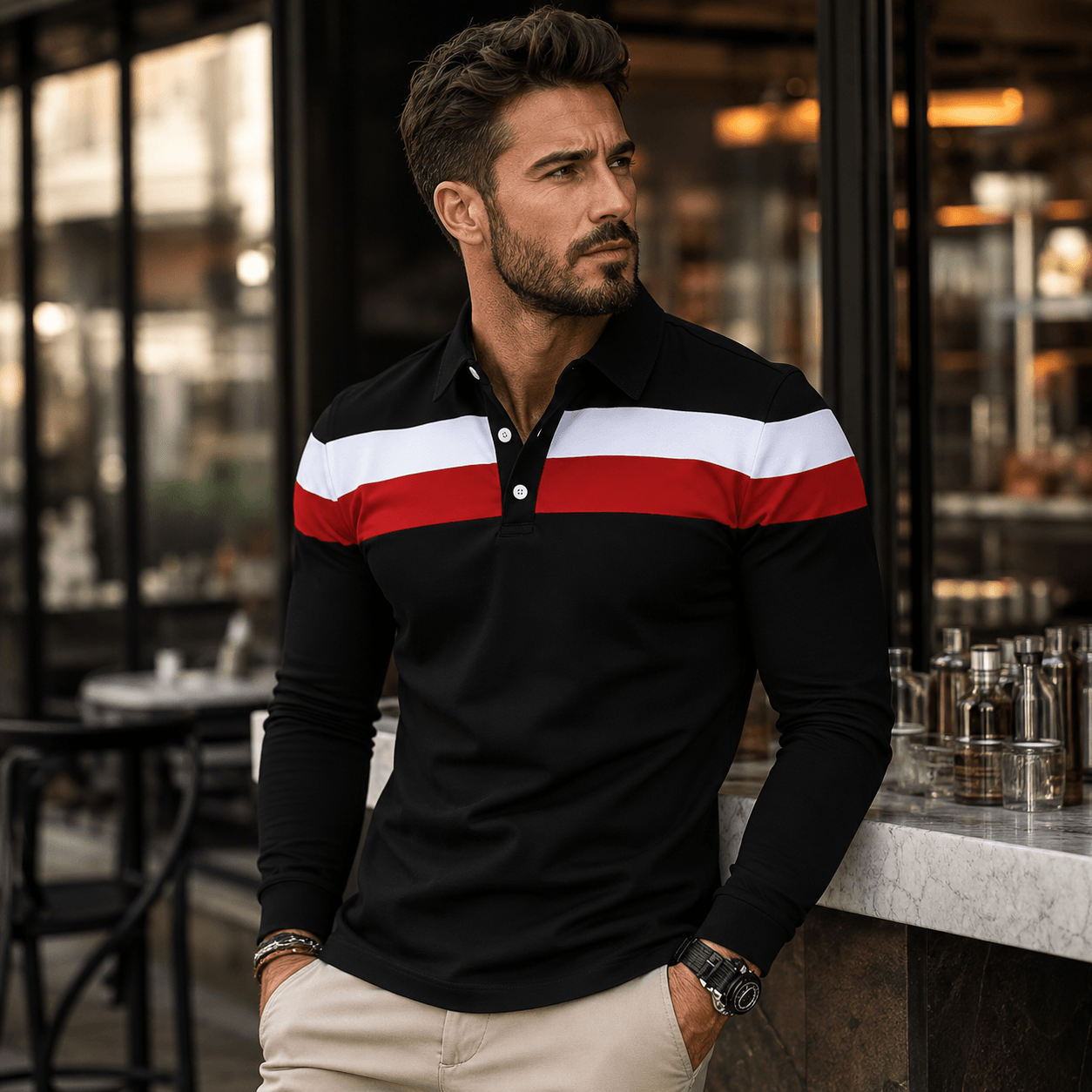Egu | Polo De Rayas Tricolor Para Hombre