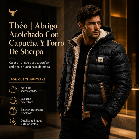 Théo | Abrigo Acolchado Con Capucha Y Forro De Sherpa