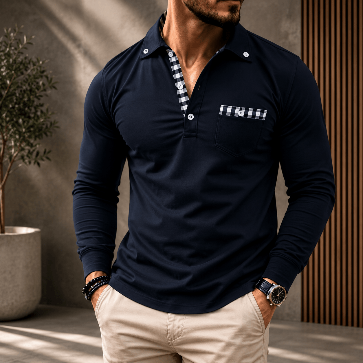 Lotas | Polo Elegante A Cuadros Para Hombre