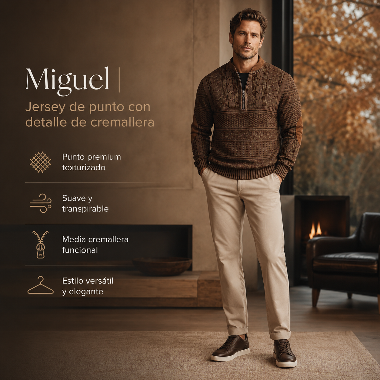 Miguel | Jersey de punto con detalle de cremallera.