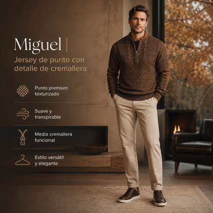 Miguel | Jersey de punto con detalle de cremallera.