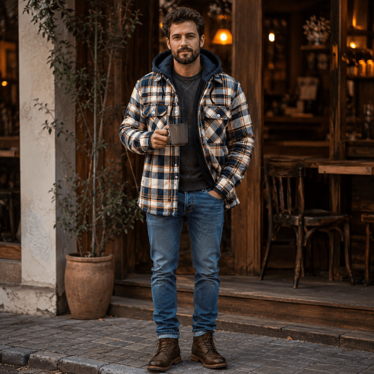Gonzalo | Abrigo cálido de mezcla de lana premium