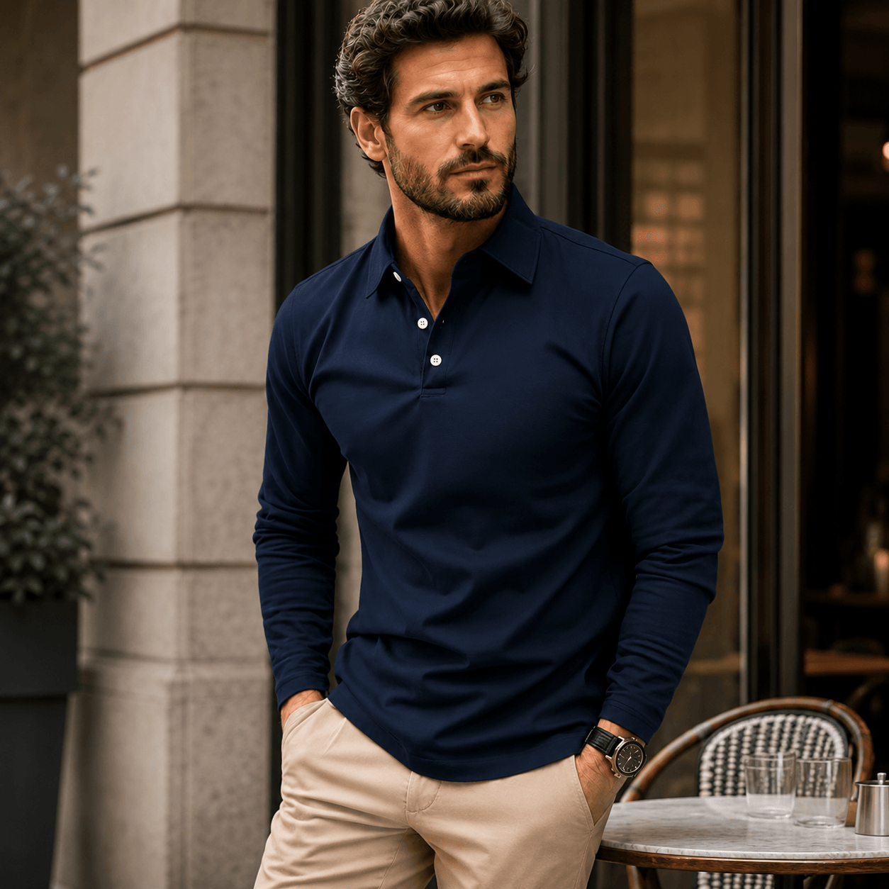 Enne | Polo De Manga Larga De Lujo Para Hombre