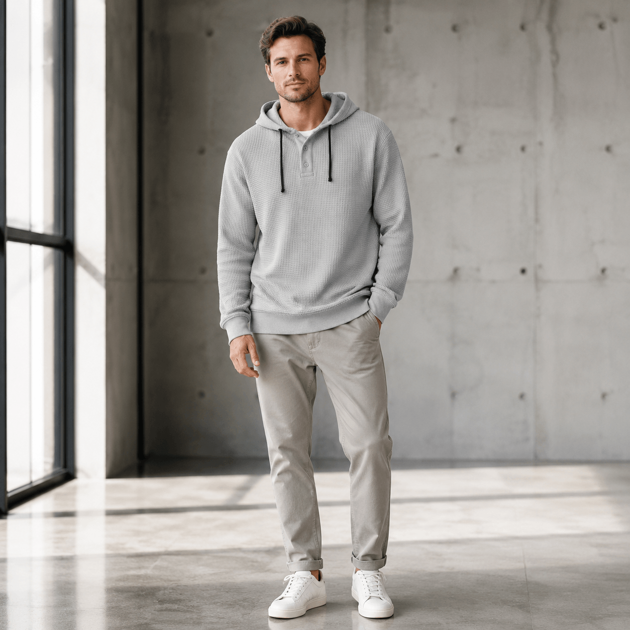Sudadera con Capucha Waffle Bromley Premium