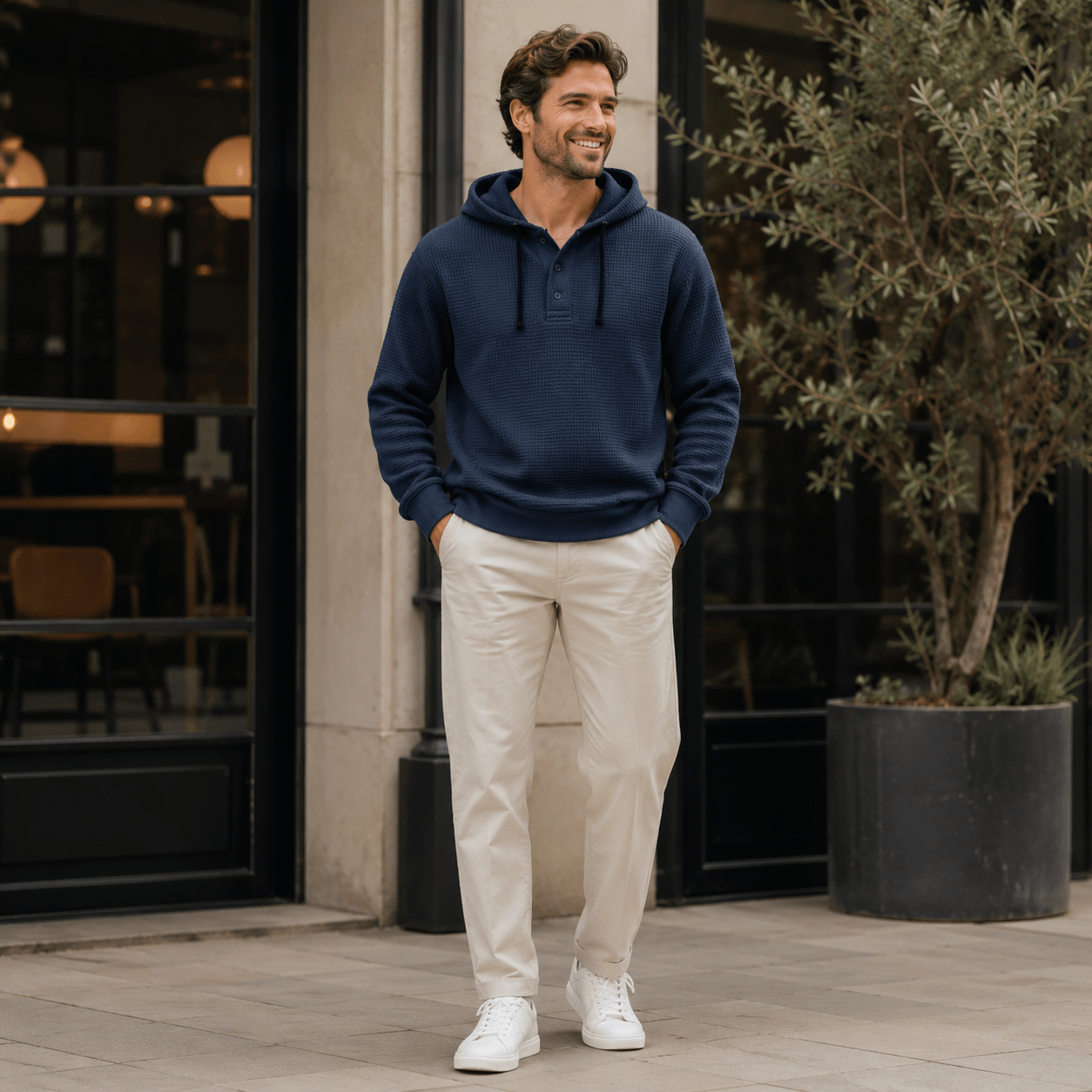 Sudadera con Capucha Waffle Bromley Premium