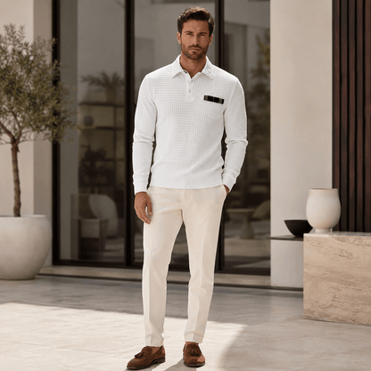 Abini | Polo De Jacquard Texturizado Para Hombre