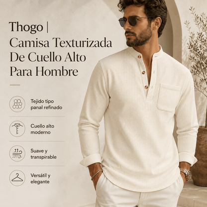 Thogo | Camisa Texturizada De Cuello Alto Para Hombre