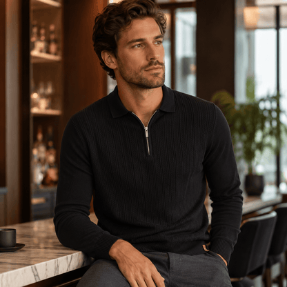 Amiran | Polo De Lujo Con Cremallera Para Hombre
