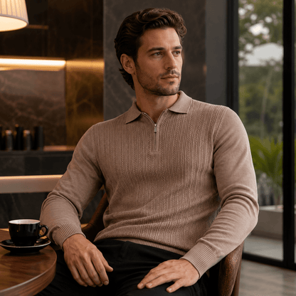 Amiran | Polo De Lujo Con Cremallera Para Hombre
