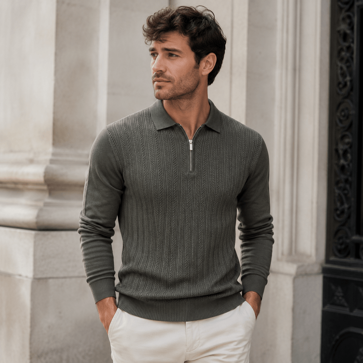 Amiran | Polo De Lujo Con Cremallera Para Hombre