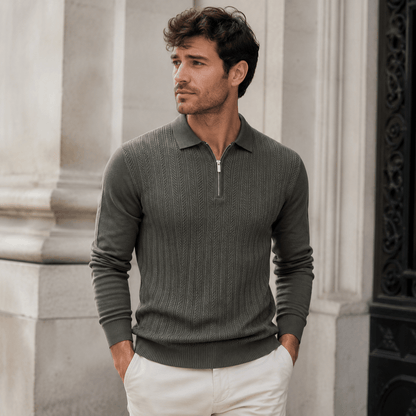 Amiran | Polo De Lujo Con Cremallera Para Hombre