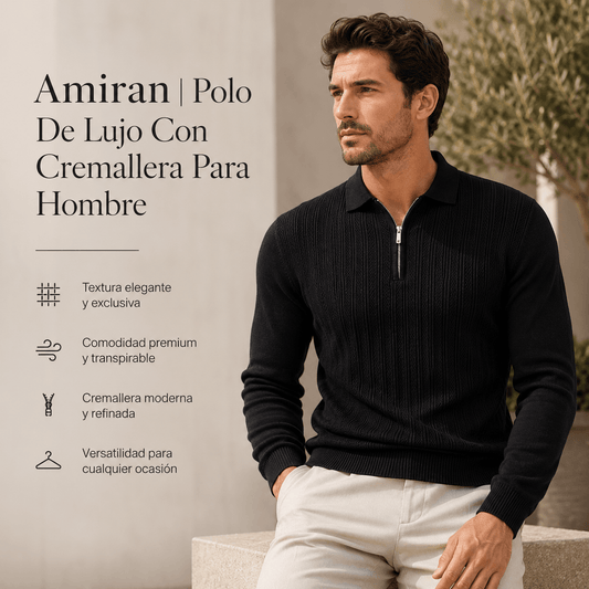 Amiran | Polo De Lujo Con Cremallera Para Hombre