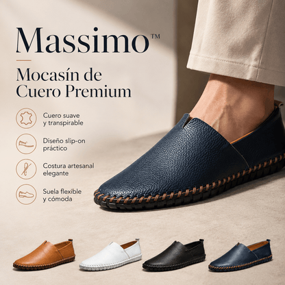 Massimo™ Mocasín de Cuero Premium