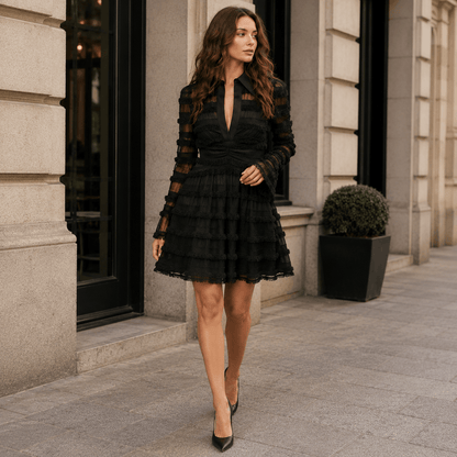 Rosalie™ | Vestido Mini Elegante con Escote en V Profundo