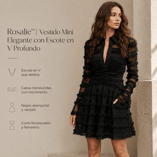 Rosalie™ | Vestido Mini Elegante con Escote en V Profundo