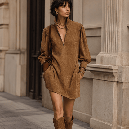 Lucienne™ | Vestido de gamuza holgado con cremallera