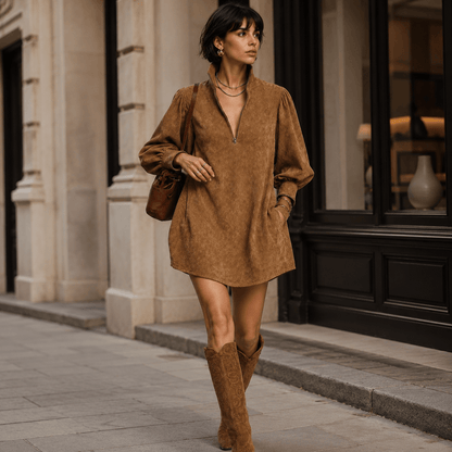 Lucienne™ | Vestido de gamuza holgado con cremallera