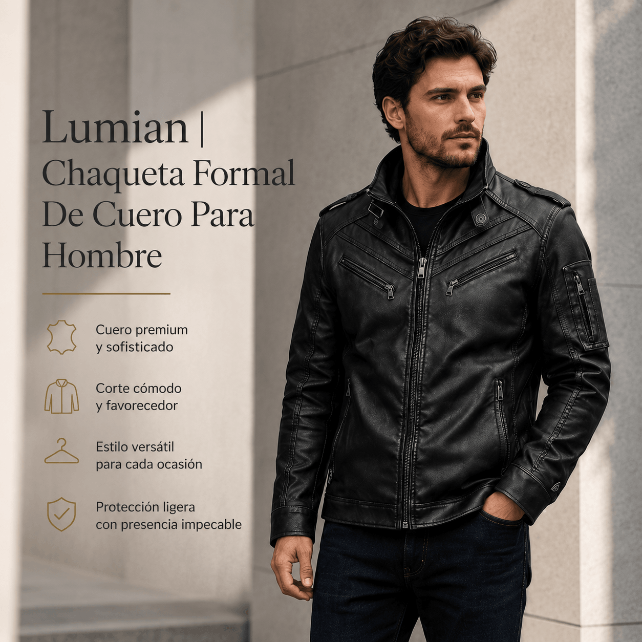 Lumian | Chaqueta Formal De Cuero Para Hombre