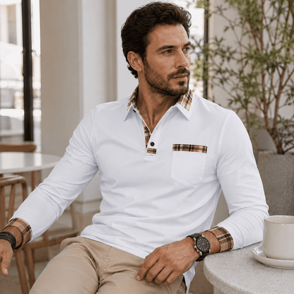 Donald | Polo De Lujo Con Detalles A Cuadros Para Hombre