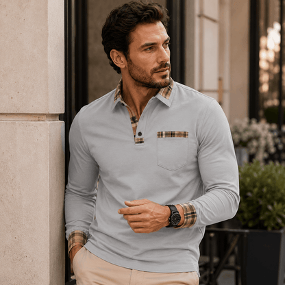 Donald | Polo De Lujo Con Detalles A Cuadros Para Hombre