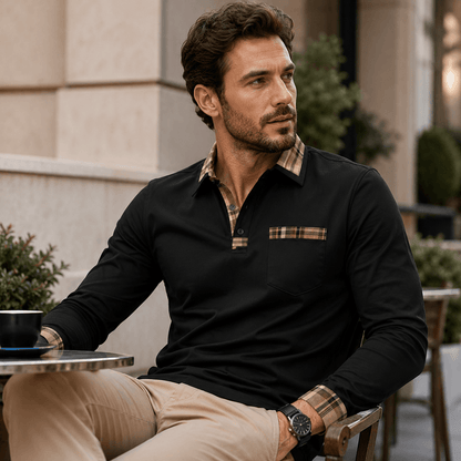 Donald | Polo De Lujo Con Detalles A Cuadros Para Hombre