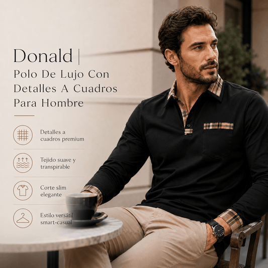 Donald | Polo De Lujo Con Detalles A Cuadros Para Hombre