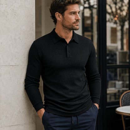 Alisa | Polo De Jacquard De Lujo Con Elegancia Retro